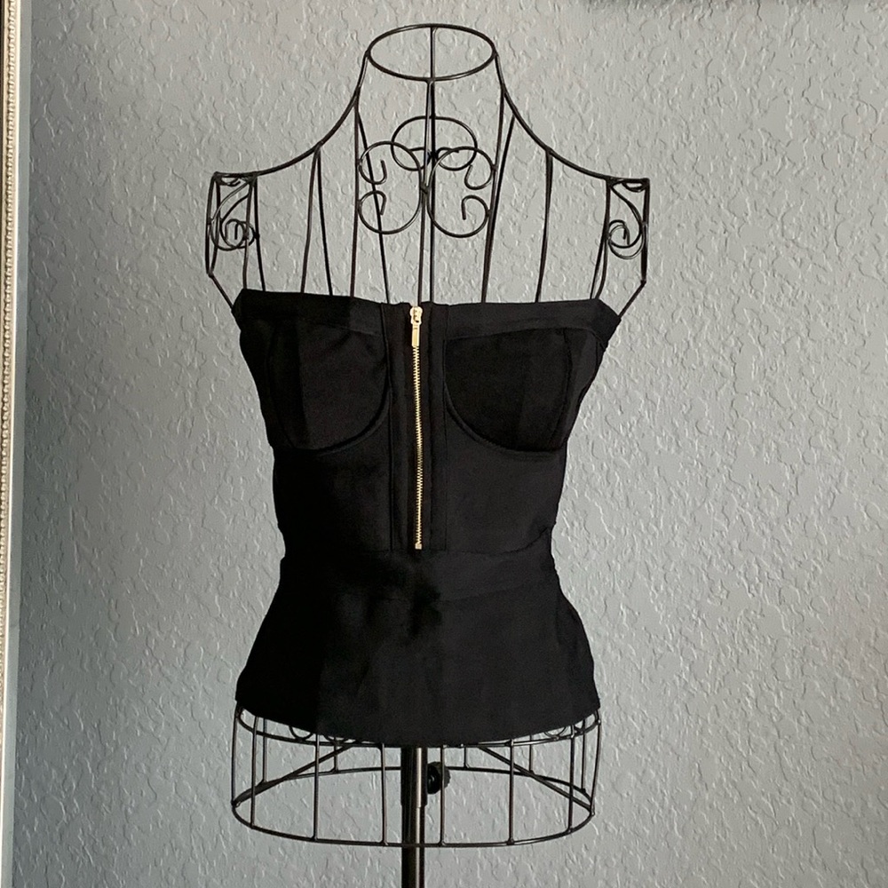 bebe strapless crop top